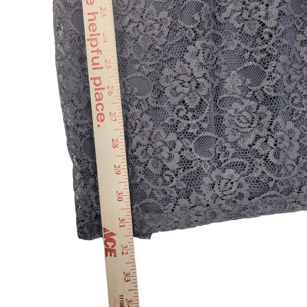 Speechless Mini Sleeveless Dress Blouson Top Sz M Skirt  Pink Chiffon Gray Lace - Picture 13 of 16